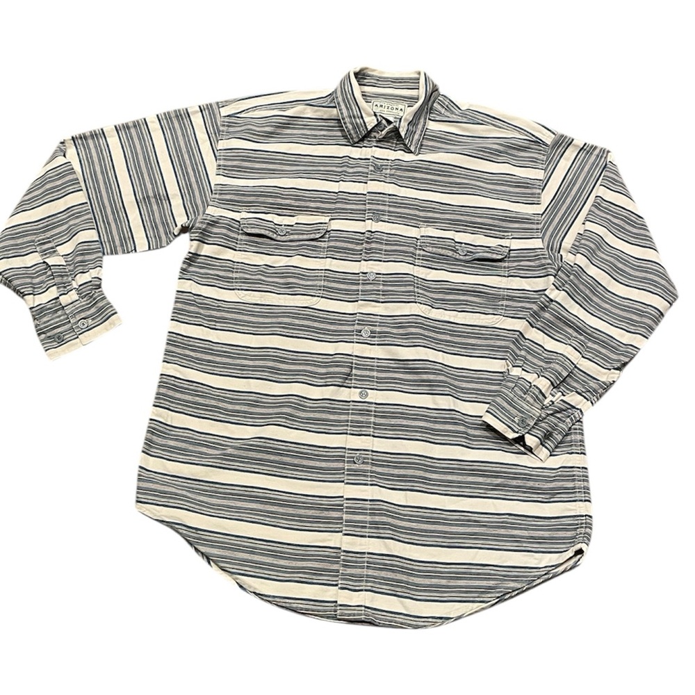 Vintage 90’s Arizona Jean Company Striped Cotton Button Down Mens Shirt‎